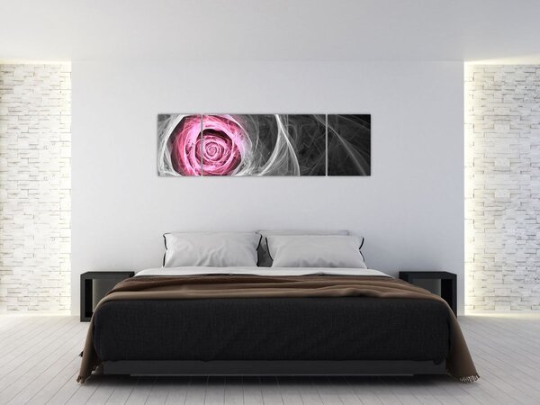 Obraz - Abstraktní růže, fuchsiová (170x50 cm)
