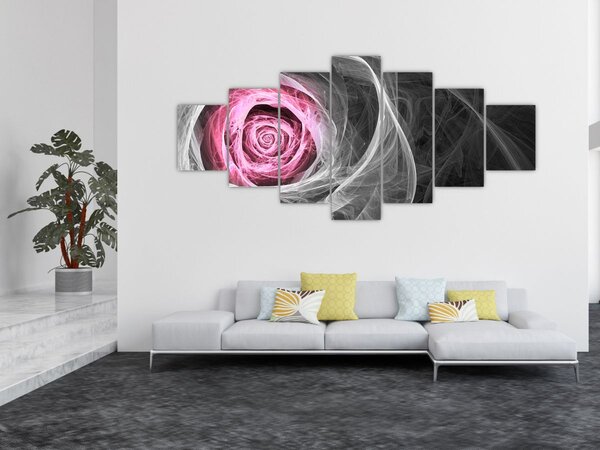 Obraz - Abstraktní růže, fuchsiová (210x100 cm)