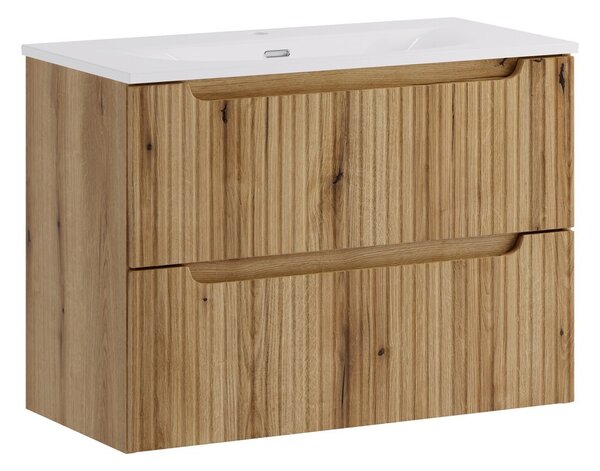 Comad Závěsná skříňka Nova Sky se zápustným umyvadlem Nova 80 cm dub coast evoke