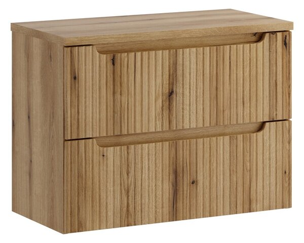 Comad Závěsná skříňka pod umyvadlo Nova s deskou 80 cm dub coast evoke