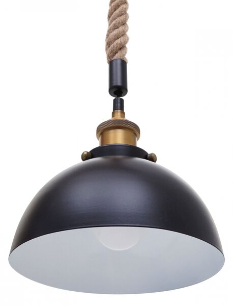 Závěsné svítidlo H82 industrial, kupole 3 74201 - kov / bambus - Černá