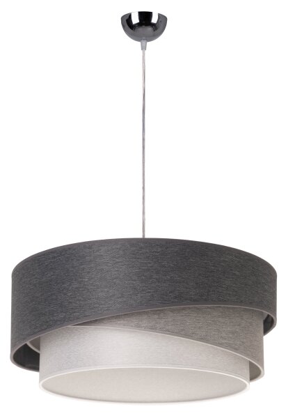 Duolla - Lustr na lanku KOBO 1xE27/15W/230V pr. 45 cm antracit/šedá/bílá