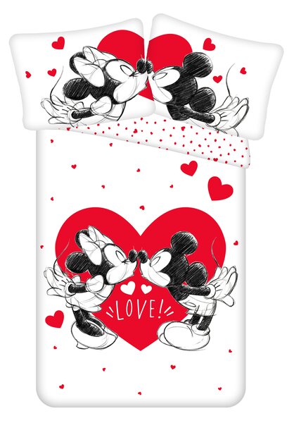 Jerry Fabrics Bavlněné povlečení 140x200 + 70x90 cm - Mickey a Minnie "Love 05"