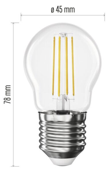 LED žárovka filament ZF6D23 E27, 3,4W, neutrální bílá