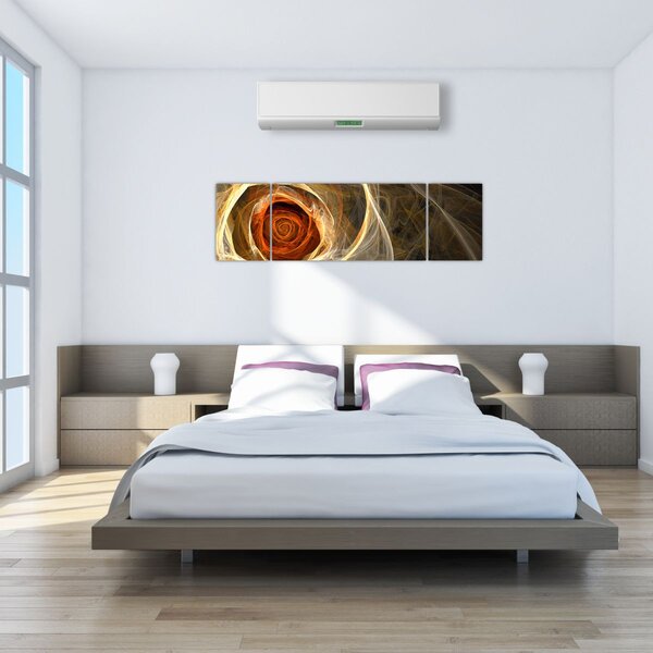 Obraz - Abstraktní růže v ohnivých barvách (170x50 cm)