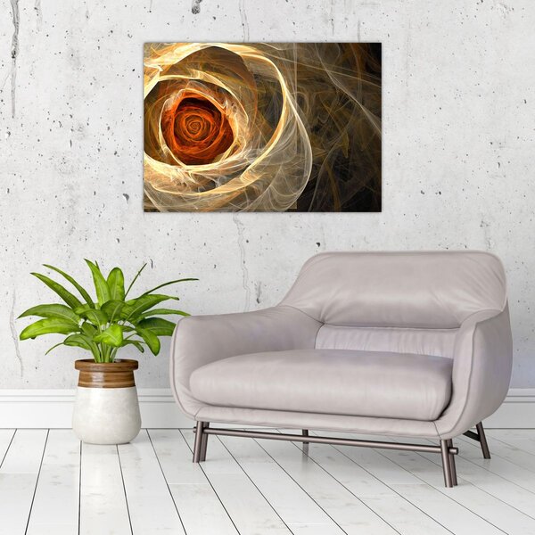 Obraz - Abstraktní růže v ohnivých barvách (70x50 cm)