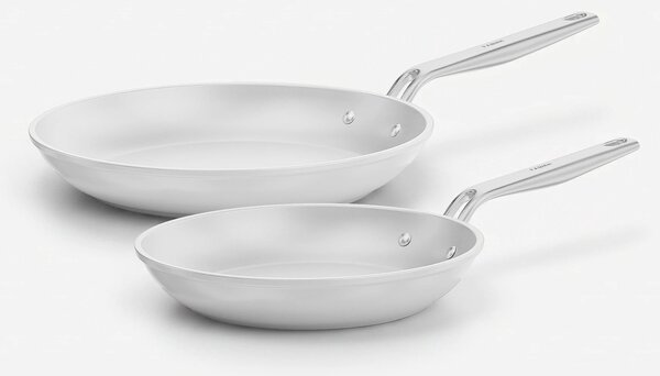 Fabini Sada pánví Meda 5.0 Pro, ø 24 cm + ø 28 cm, 2 díly - Nepřilnavé pánve s keramickým povrchem, světle šedé