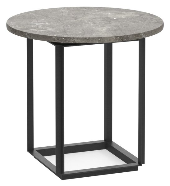 NEW WORKS Odkládací stolek Florence Ø50, Black / Gris du Marais Marble