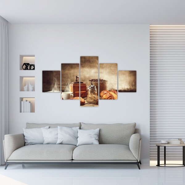 Obraz - Káva a snídaně (125x70 cm)