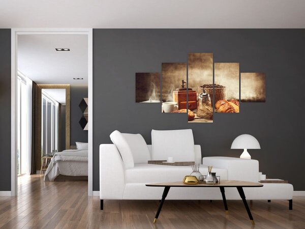 Obraz - Káva a snídaně (125x70 cm)