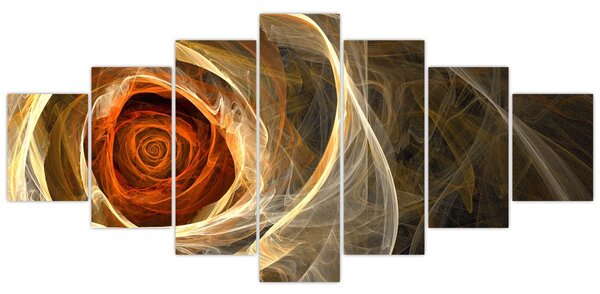 Obraz - Abstraktní růže v ohnivých barvách (210x100 cm)