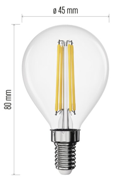 LED žárovka filament ZF1D22 E14, 3,4W, teplá bílá