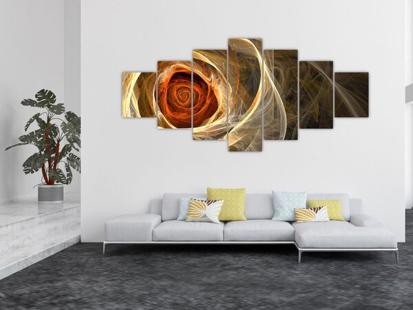 Obraz - Abstraktní růže v ohnivých barvách (210x100 cm)