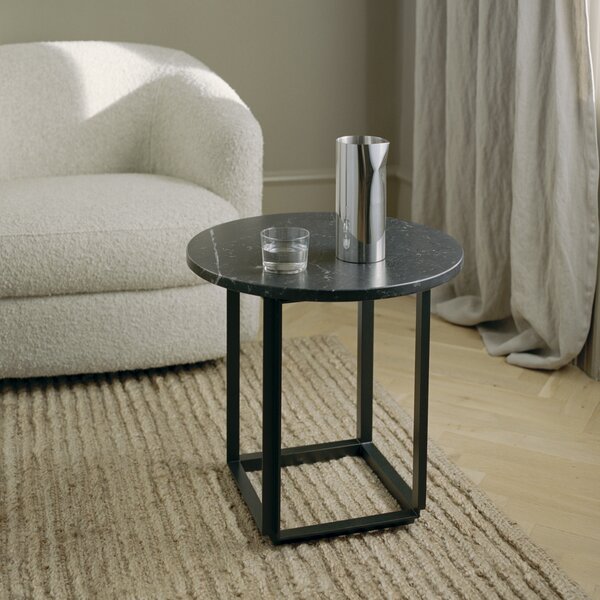 NEW WORKS Odkládací stolek Florence Ø50, Black / Black Marble