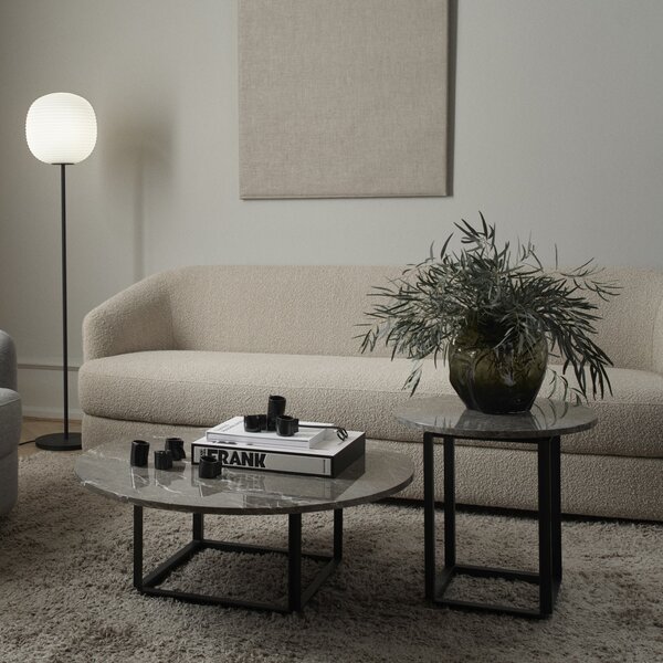 NEW WORKS Odkládací stolek Florence Ø50, Black / Black Marble