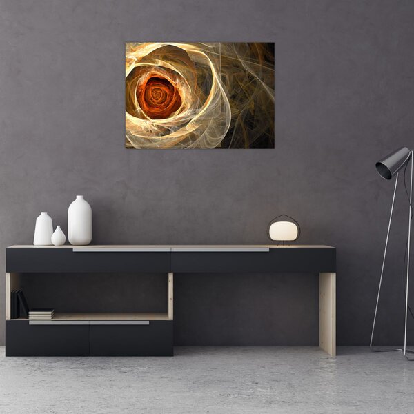 Obraz - Abstraktní růže v ohnivých barvách (70x50 cm)