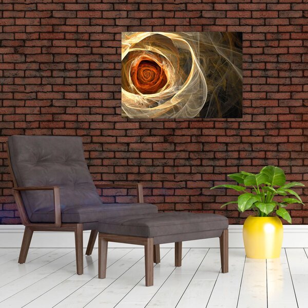 Obraz - Abstraktní růže v ohnivých barvách (70x50 cm)