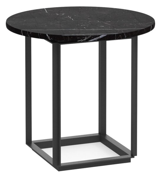 NEW WORKS Odkládací stolek Florence Ø50, Black / Black Marble
