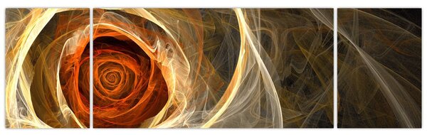 Obraz - Abstraktní růže v ohnivých barvách (170x50 cm)