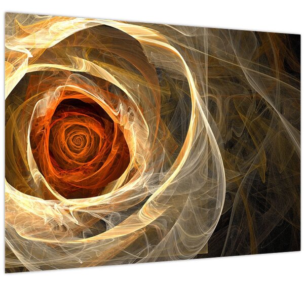 Obraz - Abstraktní růže v ohnivých barvách (70x50 cm)