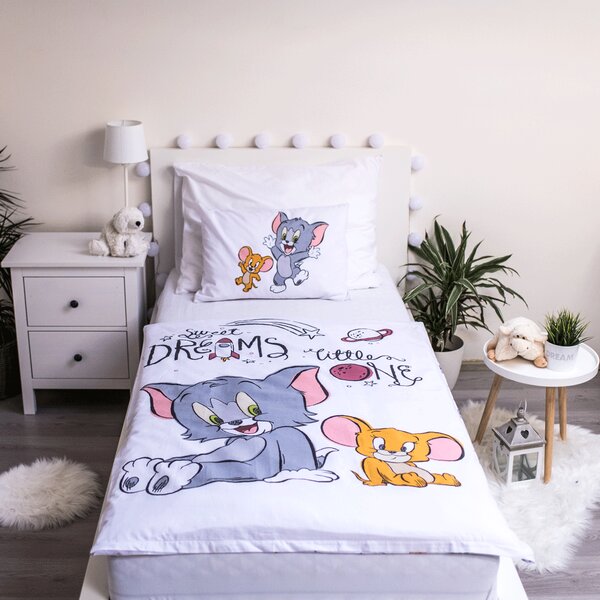 Jerry Fabrics Povlečení do postýlky 100x135 + 40x60 cm - Tom a Jerry TJ050