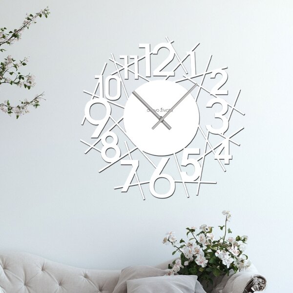 Nástěnné hodiny NUMERO Zvolte barvu dekoru: Bílá | Velikost hodin: 35x35 | Barva ručiček: Černé