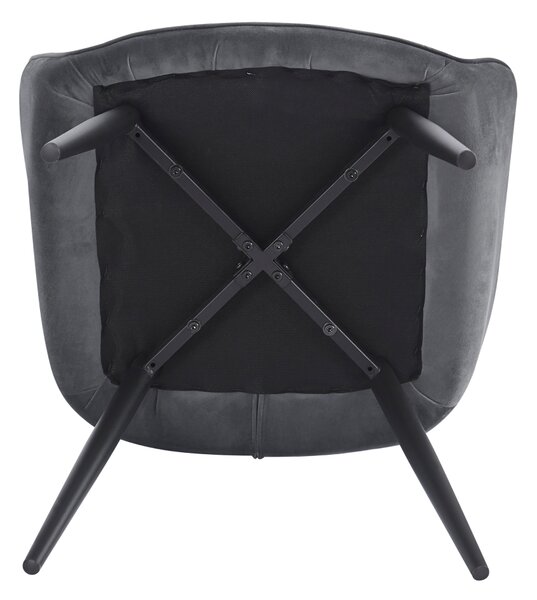 Vikio Designové křeslo šedá Velvet látka TJZ107S