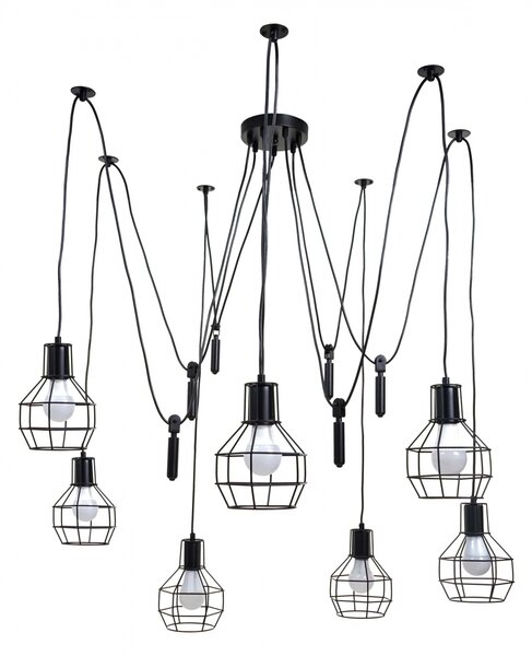 Závěsné svítidlo H85 industrial, klec 7 74196 - kov - Černá