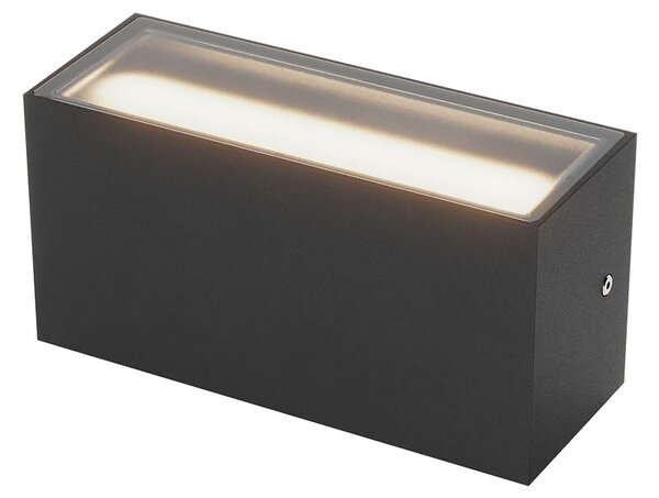 Redo Venkovní LED nástěnné svítidlo Limas, š.22cm, 24W, svícení up/down, IP65 Barva: Černá, Stmívání, řízení: bez stmívání