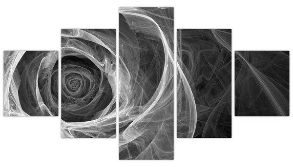 Obraz - Abstraktní růže černobílá (125x70 cm)