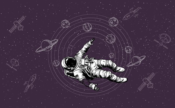 Fototapeta Astronaut vznášející se ve vesmíru, Vesmírné fototapety, Populární fototapety, w00712v1 - Tapeko.co.cz