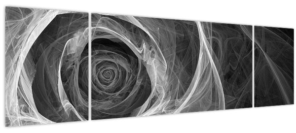 Obraz - Abstraktní růže černobílá (170x50 cm)