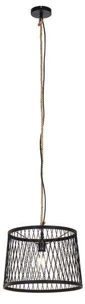 Rustikální venkovní závěsné svítidlo černé ratanové 40 cm - Calamus
