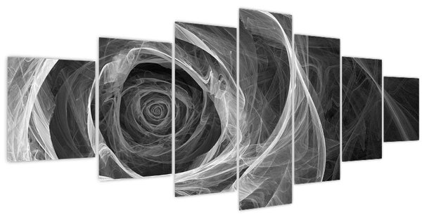 Obraz - Abstraktní růže černobílá (210x100 cm)