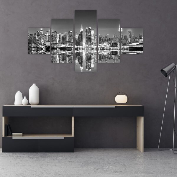 Obraz - New York, černobílý (125x70 cm)
