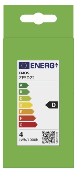 LED žárovka filament ZF5D22 E27, 3,4W, teplá bílá