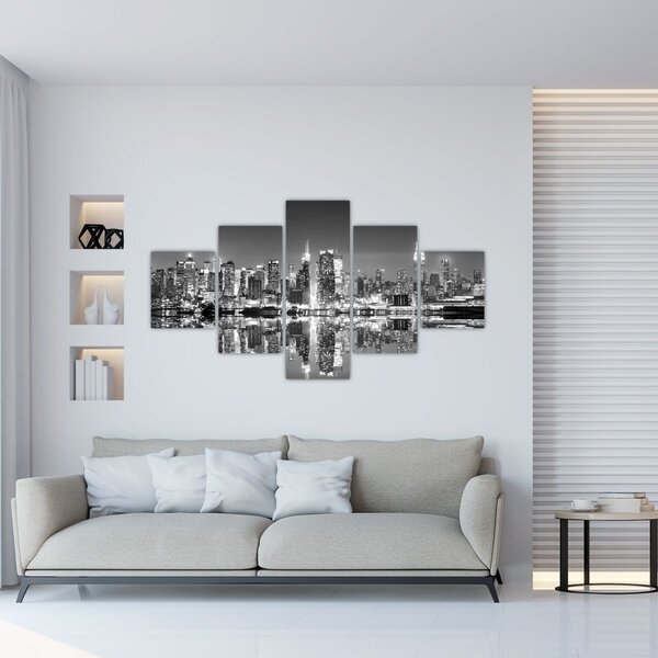 Obraz - New York, černobílý (125x70 cm)