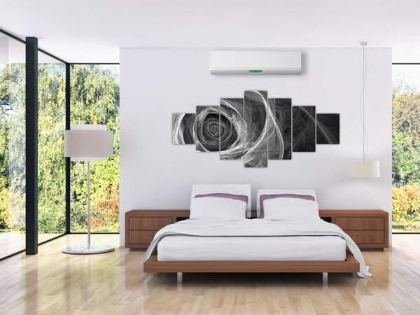 Obraz - Abstraktní růže černobílá (210x100 cm)