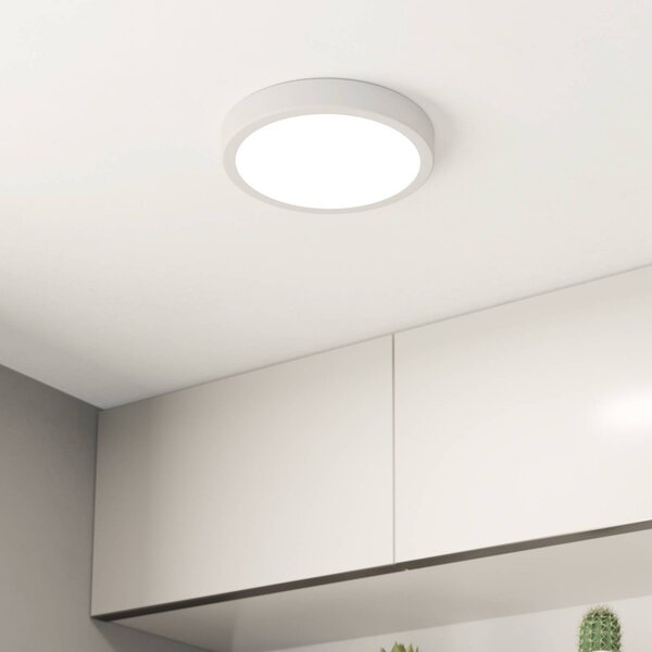 EGLO LED stropní svítidlo Fueva 5 IP44 3000K bílé Ø21cm, Bílá / opál, Koupelna, kov