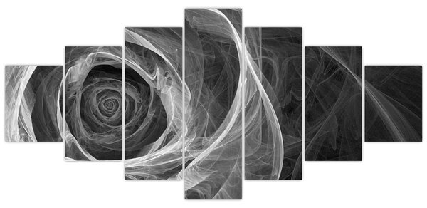Obraz - Abstraktní růže černobílá (210x100 cm)