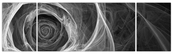 Obraz - Abstraktní růže černobílá (170x50 cm)