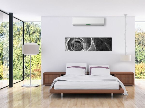 Obraz - Abstraktní růže černobílá (170x50 cm)