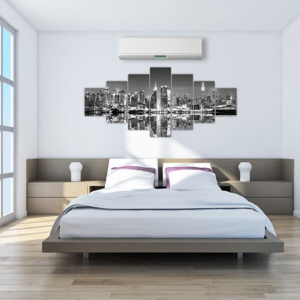 Obraz - New York, černobílý (210x100 cm)