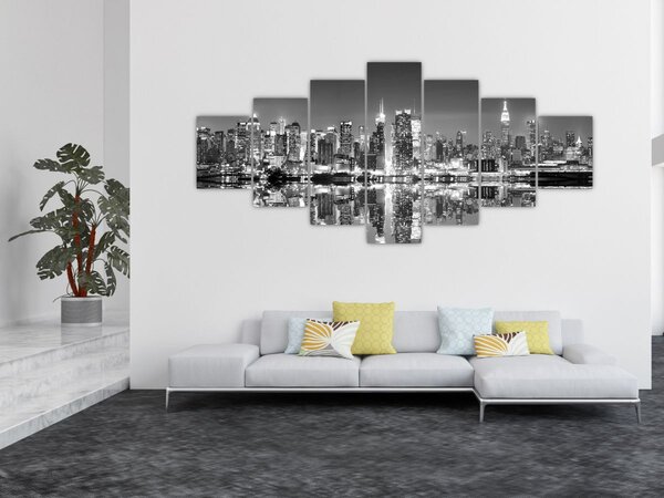 Obraz - New York, černobílý (210x100 cm)