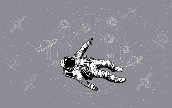 Fototapeta Astronaut vznášející se ve vesmíru, Vesmírné fototapety, Populární fototapety, w00712v4 - Tapeko.co.cz