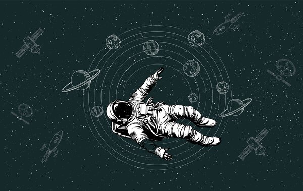 Fototapeta Astronaut vznášející se ve vesmíru, Vesmírné fototapety, Populární fototapety, w00712v2 - Tapeko.co.cz