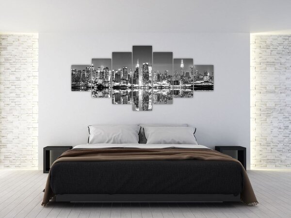 Obraz - New York, černobílý (210x100 cm)