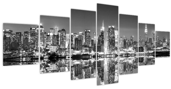 Obraz - New York, černobílý (210x100 cm)