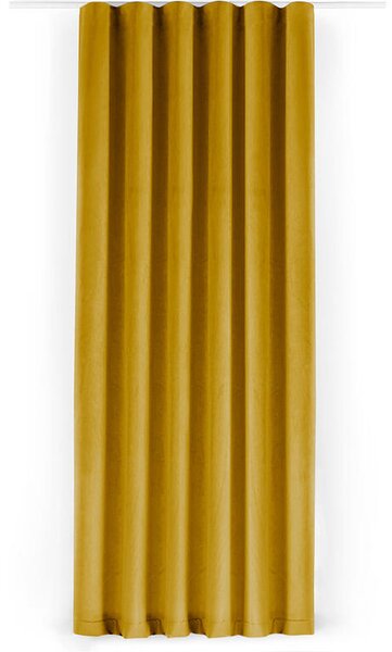 Sametový závěs FILUMI hořčicový 140 x 250 cm 1 ks