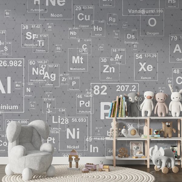 Fototapety Chemické prvky na šedém pozadí, Fototapety designové, w00713 : uwalls.cz
